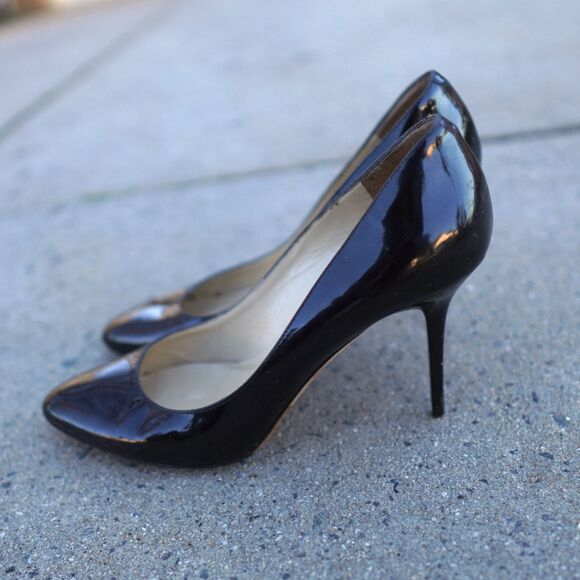 Jimmy Choo Gilbert Patent Leather Pumps Black Size 39 Italy Classic Heels Repair - Picture 2 of 12